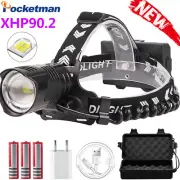 Most Powerful 200000LM P90 LED Headlamp USB Rechargeable Headlight Fishing Lamp