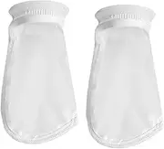 Honritone 2 Pack Mesh 4 Inch Filter Socks 150 Micron 4" Plastic Ring, 9" Short Bag Nylon Bags Filteration for Aquarium Marine Reef Sump
