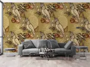 3D Parrot Fruit Watercolor Pattern Self-adhesive Removable Wallpaper Murals