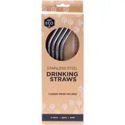 Ever Eco Stainless Steel Drinking Straws Bent 4 Pack