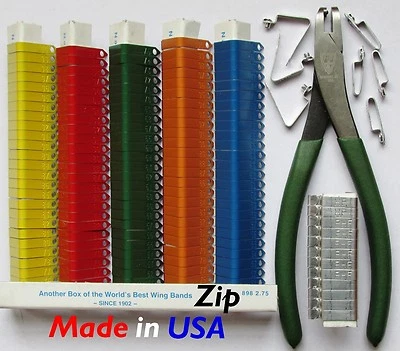Zip Wing Bands 300pcs Chicken Poultry Bird Numbered Wing Identification ID Tags