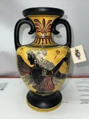 Hand Painted Museum Copy of Ancient Greek Art Vase Amphora 8 1/2” Tall