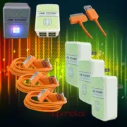 3X 4 USB PORT HUB AC WALL ADAPTER+6FT CABLE POWER CHARGER SYNC ORANGE GALAXY TAB