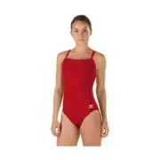 NWT Speedo Women Solid Flyback Training Suit - Red, Size 14/40