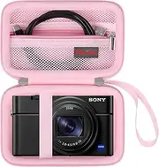 Elonbo Camera Carrying Case for Sony RX100 VII/ RX100 VI/ RX100 V/ RX100 IV/ RX100 III Compact Digital Camera, Sony Vlogging Camera Travel Bag, Sony Video Streaming Camera Storage Holder. Pink
