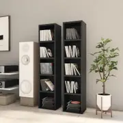 CD Cabinets 2 pcs Black 21x16x93.5 cm Chipboard