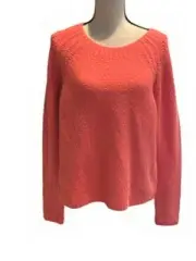 Eileen Fisher Red Lory Orange Organic Cotton Sweater Size Medium $248
