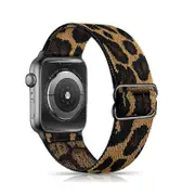 Nevenka Stretchy Solo Loop Strap 38/40/41mm 42/44/45mm Adjustable Elastics Weave Strap for iWatch Series7/6/5/4/3/2/1 SE-Leopard