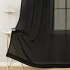 Sheer Curtains 108 inch Length 2 Panels Set, 52"W x 108"L (Pack of 2) Black