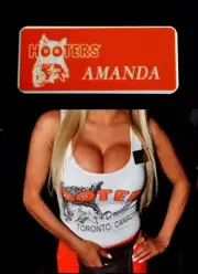 Hooters Uniform Amanda Name Tag Pin Back Dress Up Role Play Costume Accessory
