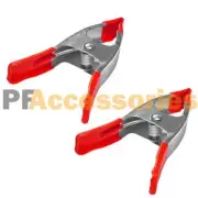 2 Pcs 6" inch Metal Spring Clamps w/ Rubber Tips Tool Large Clips Lot of 2 Steel