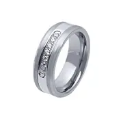 Stanton Made For Men Channel Set Ring with 1/5ct of Laboratory Grown Diamonds in Tungsten