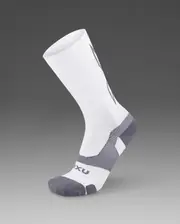 Vectr Light Cushion Crew Socks, 2XU, XL, White/Grey, Unisex