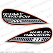 Fits Harley Davidson 883 Checkered Fuel Gas Tank Decals (Set of 2)