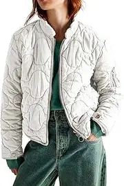 COWOKA Women's Lightweight Zip Up Outerwear Coat Quilted Jacket Warm Down Puffer Jacket With Pockets
