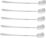 Amosfun Metal Stir Spoons Set Stainless Cocktail Stirrer Square Head and Long Handle for Bar Tea and Mixology