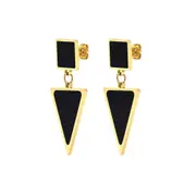 Stainless Steel Dark Geometry Dangle Stud Earrings