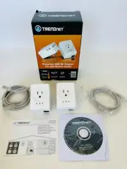 New TRENDnet TPL-407E2K Powerline 500 AV Adapter Kit with Built-In Outlet