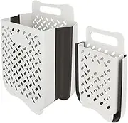 CASONNIK Laundry Hamper，2 Packs Large Laundry Basket, Foldable Laundry Basket Plastic,Wall Hanging Storage Basket，Multi-function Storage for Bedroom and Bathroom