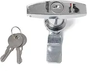 Turn T-Handle Lock with Keys Fit for Trailer Caravan Toolbox Distribution Box Truck RV (Color : Silver)