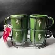 set of 4 stackable Christmas Coffee mugs