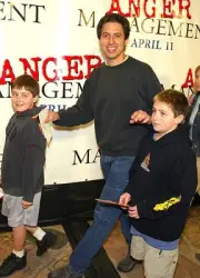 Ray Romano his twin sons arrive premiere Anger Management Village- 2003 Photo