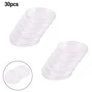 30*Round Coin Capsules Clear Plastic Coin Case Holder For Silver Eagle 1Oz