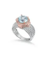 Suzy Levian Two-Tone Silver 5.71 ct. tw. Gemstone Statement Ring