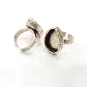 Ring Blank Setting Hammered Ring Base Bezel inlay Ring Backs Glass Cabochon