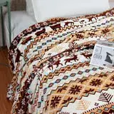 在飛比找遠傳friDay購物優惠-北歐麋鹿法蘭絨毯 秋冬兩用加厚保暖雙人冷氣毯200X150公