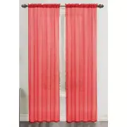 RT Designers Collection Celine Sheer 55 x 90 in. Rod Pocket Curtain Panel Red