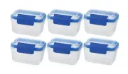 PACK OF 6 SnapLock Progressive 2-Cup Storage Container Blue Easy Open Leak Proof