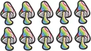 Angoily 10Pcs Mushroom Sew Patches for Clothing DIY Cartoon Embroidered Appliques for Hats Bags and Crafts Decorative Repair Patches for Adults