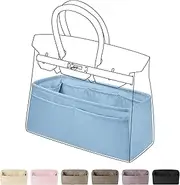 DGAZ Purse Organizer Silky Smooth Fits Birkin 20/25/30/35/40/45/50 Bags,Silk,Luxury Handbag Tote in Bag Shapers, Women(Ciel color,BK25)