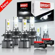 For Smart Fortwo 2008-2015 6x Combo LED Hi/Lo Headlight Lamp Fog Light Bulbs