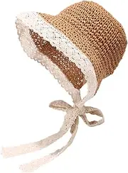 [Healvian] Lightweight Breathable Hat for Women Wide Brimmed Sun Hat Lace Fashionable Sun for Cap Visor Khaki
