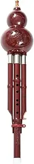 Dickly Chinese Hulusi Flute Gourd Hlute C Key Hulusi Flute Instrument Traditional for Home Party Practicing Musician, Red Bronze