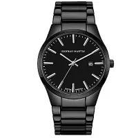 在飛比找Yahoo奇摩購物中心優惠-HANNAH MARTIN 午夜迷情立體刻度不鏽鋼腕錶-黑x