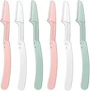 6Pcs Eyebrow Razor Shaper Face Razors Facial Hair Removers Trimmer Exfoliating Dermaplaning Tool Portable Eyebrow Foldable Hair Remover Hair Peach Fuzz Remover for Women and Men