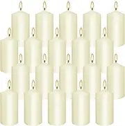YOROXRG 2"x4" High Ivory Pillar Candles, Set of 20, Unscented. Bulk Buy. Ideal for Wedding, Emergency Lanterns, Spa, Aromatherapy, Party
