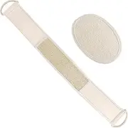 2 Pcs Loofah Sponge Shower Set Natural Loofah Back Scrubber Exfoliating Body Scrubber Pads Face Exfoliate Loofah Pad Facial Cleansing Loofah