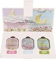 Solid Perfume, 3pcs Portable Solid Perfume Flower Fragrance Long Lasting Pocket Perfume for Car Outdoors 4g