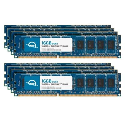 OWC 128GB (8x16GB) DDR3 1866MHz 2Rx8 ECC Unbuffered UDIMM 240pin Memory RAM