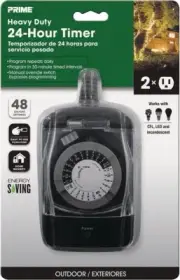 Prime Wire & Cable TNO24111 2-Outlet with 24 Hour Electro Mechanical Timer