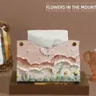 Flowers in the mountains Napkin Holder Oil Painting Paper Towel Box for Office