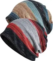 [KiRYu] Womens Chemo Beanie Hat Cancer Cap Stretch Slouchy Turban Headwear