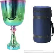 7 Inch Hand-held Crystal Chalice, 432Hz Electroplated Quartz Singing Bowl, Handmade, Relieves Fatigue And Anxiety, Meditation Prop(F Note)