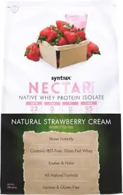 Nectar Whey Protein Isolate Powder Naturals Natural Strawberry Cream - 2 lbs