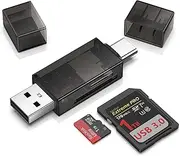 SD Card Reader USB C for Samsung Galaxy S25 Ultra S24 S23 S22 S21 S20 Plus,Dual Slots USB 3.0 Type C to Micro SD Card Adapter Memory Card Reader for Google Pixel 9 Pro 8 7