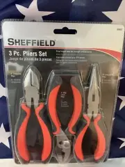 Plier Set 3 Piece side cutters Needle Nose 6" Slip Joint Pliers Sheffield 60087